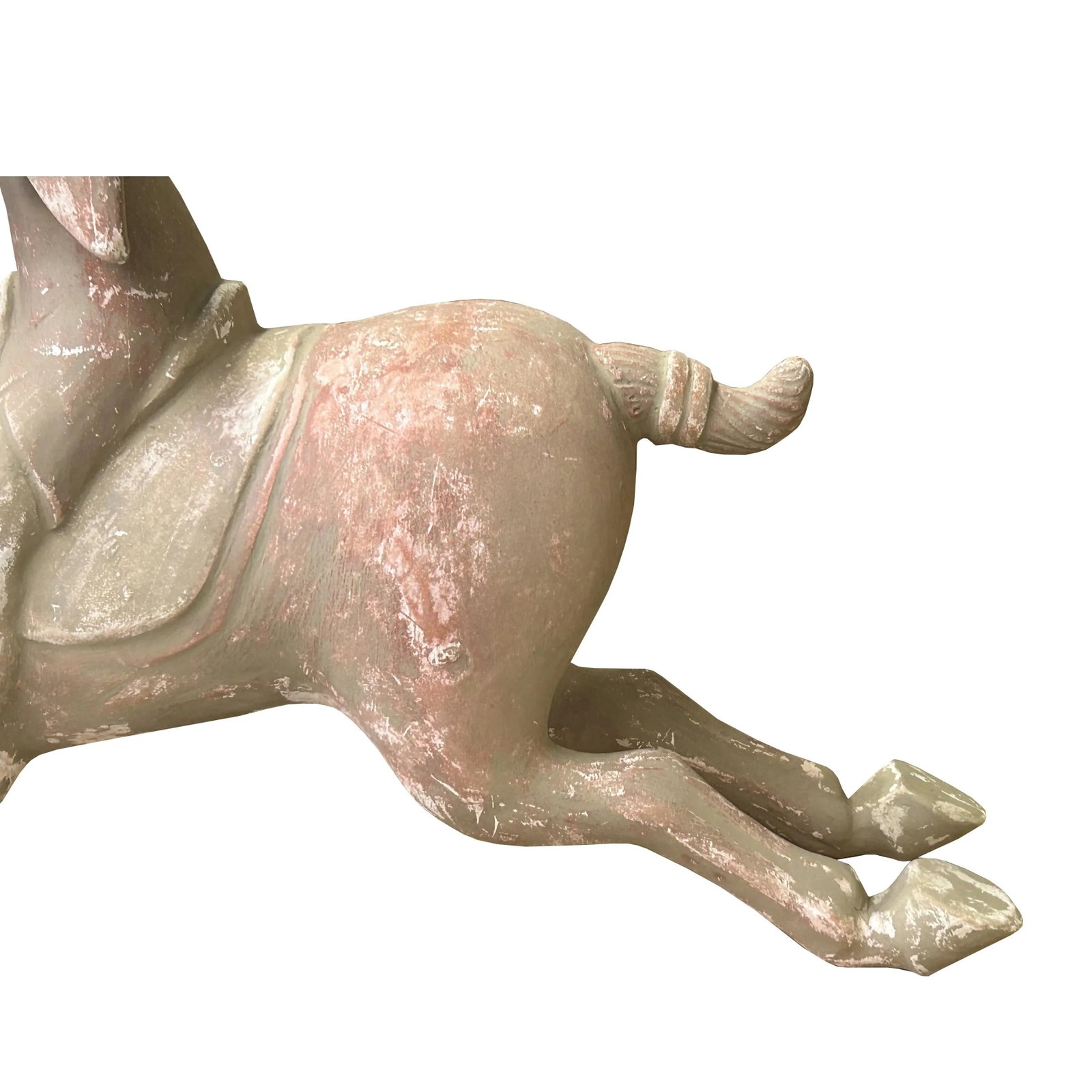 Chinese Vintage Terracotta Clay Man Riding Horse Figure Display Art - 5