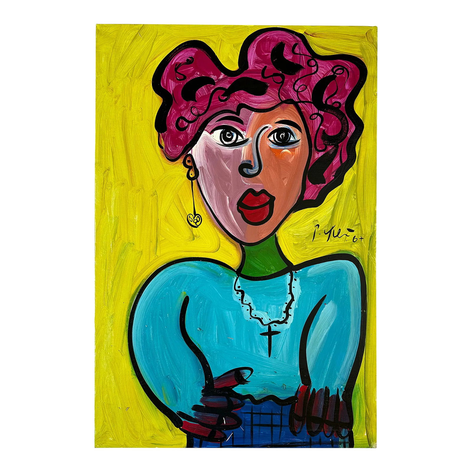 1967 Original Peter Keil Painting: Peter Keil is a German artist that focuses primarily on abstract expressionism. Keil painted with some of the greats including Joan Miró, Pablo Picasso and Andy Warhol, to name a few. This is a