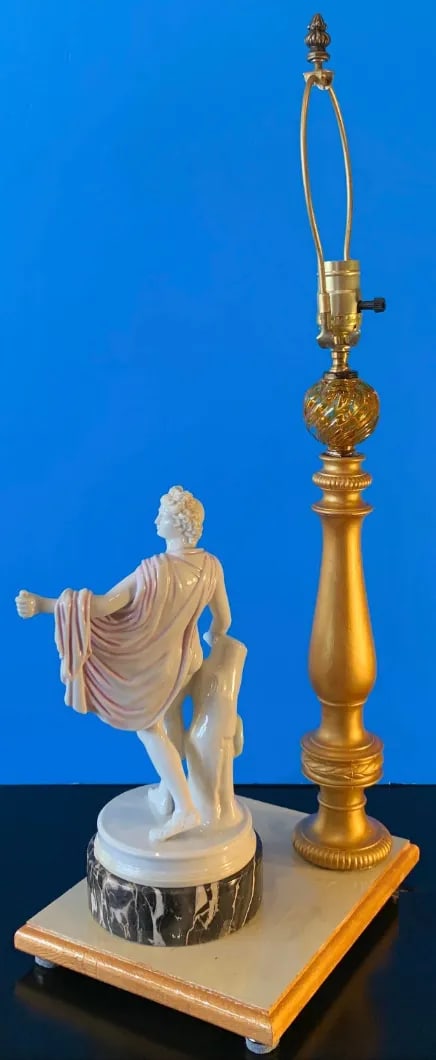 Vintage Kister Scheibe-Alsbach Porcelain Apollo Belvedere Porcelain Table Lamp - 11