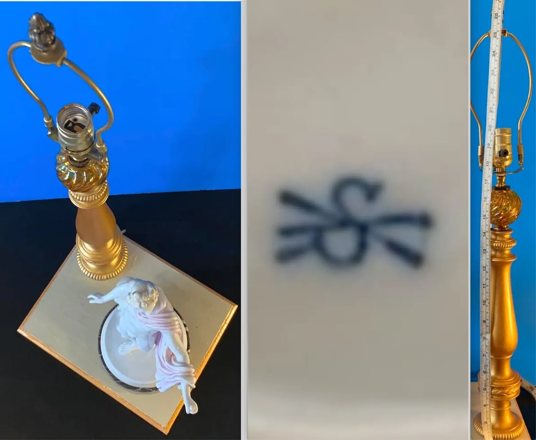 Vintage Kister Scheibe-Alsbach Porcelain Apollo Belvedere Porcelain Table Lamp - 12