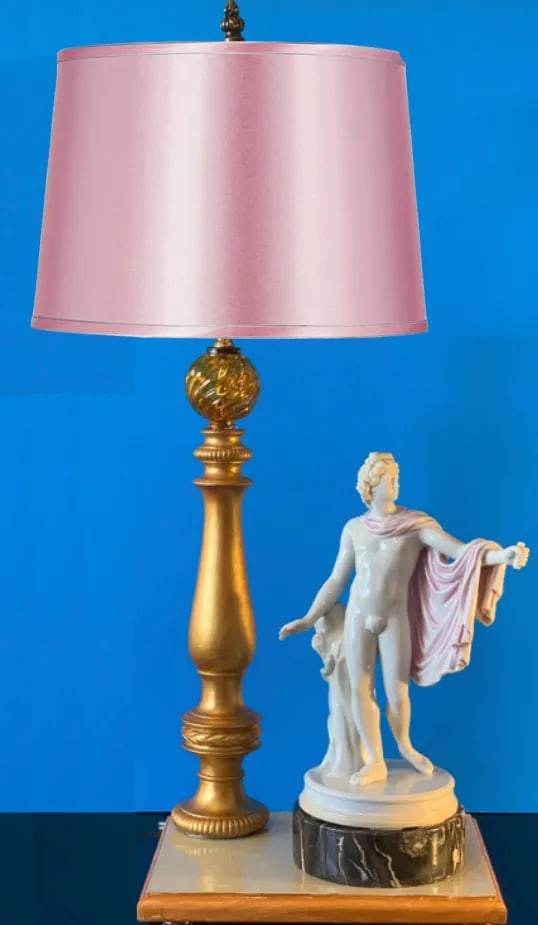 Vintage Kister Scheibe-Alsbach Porcelain Apollo Belvedere Porcelain Table Lamp - 4