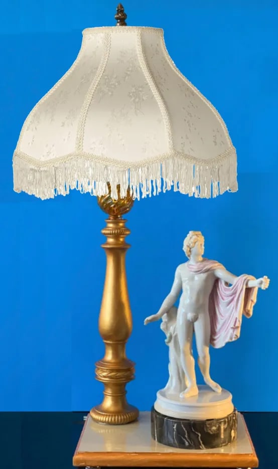 Vintage Kister Scheibe-Alsbach Porcelain Apollo Belvedere Porcelain Table Lamp - 6