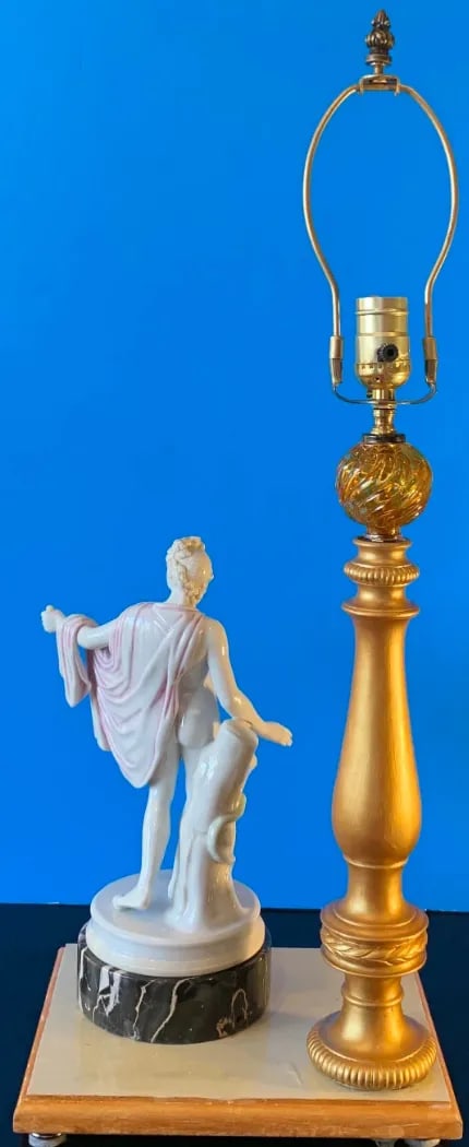 Vintage Kister Scheibe-Alsbach Porcelain Apollo Belvedere Porcelain Table Lamp - 8