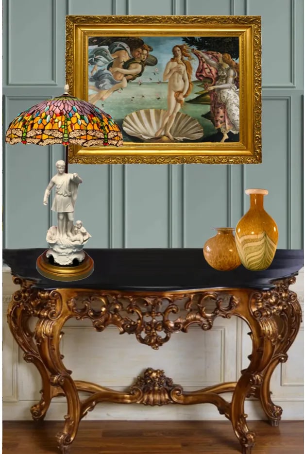 Vintage Table Lamp: Porcelain Bisque Young Man Cherub Seashell - 4