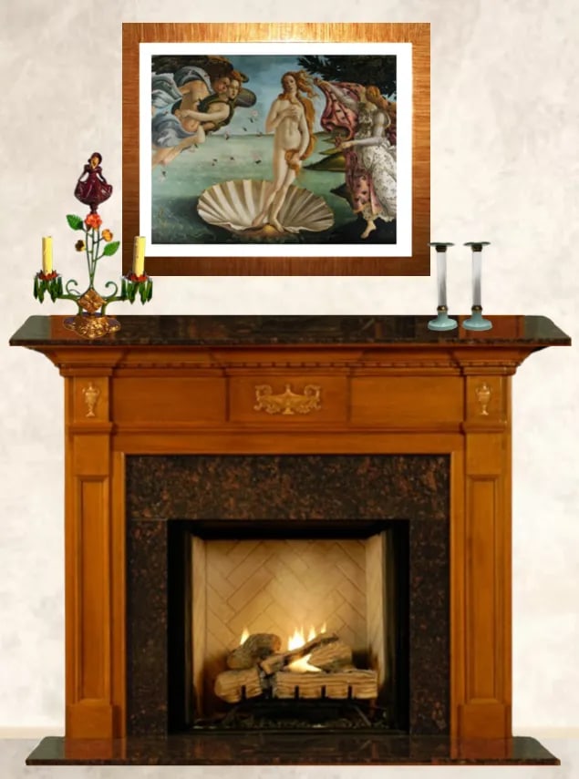 Antique Candelabra Table Lamp: Ivorine Girl,tole Flowers - 3