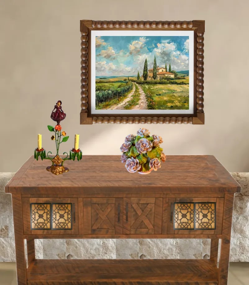 Antique Candelabra Table Lamp: Ivorine Girl,tole Flowers - 8