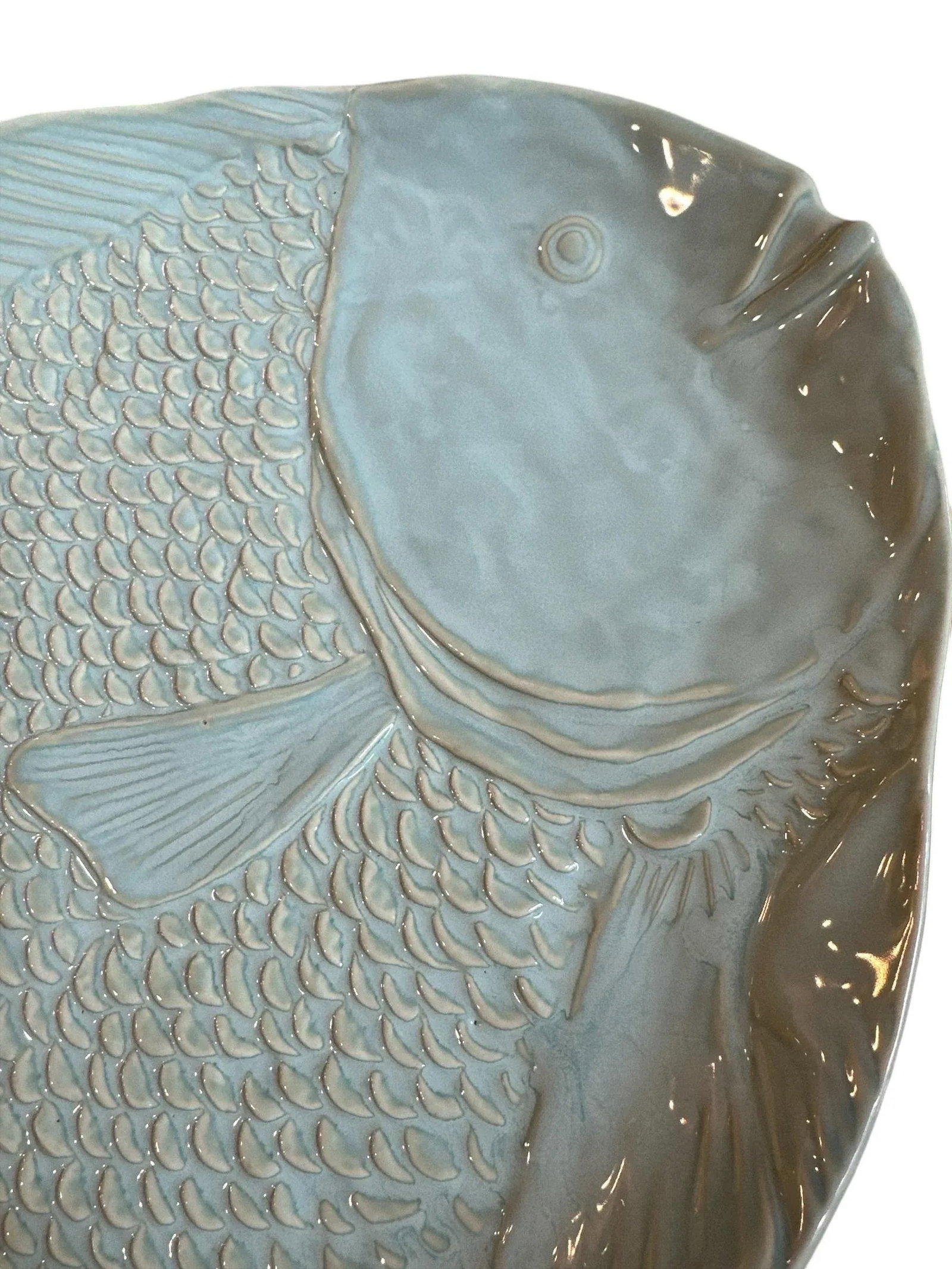 Late 20th Century Pottery Barn Large Blue Fish Platter - 3
