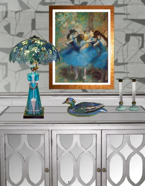 Vintage Claude Le Clerc Sculpture Table Lamp: Stately Lady With a Parasol - 8
