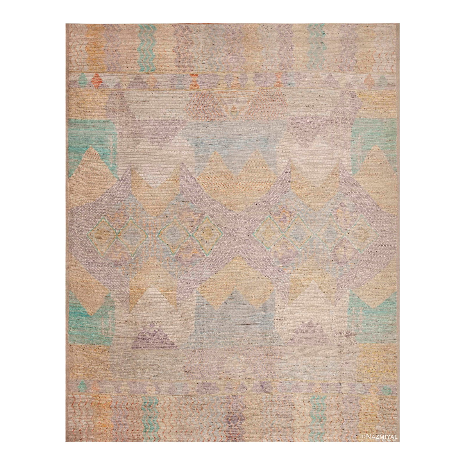 Nazmiyal Collection Handmade Wool Pile Casual Tribal Design Modern Area Rug: An Amazing Handmade Wool Pile Casual Tribal Design Modern Area Rug, Country of origin: Central Asia, Circa date: Modern Rugs Condition: Imperfections: No Imperfections Condition Notes: This