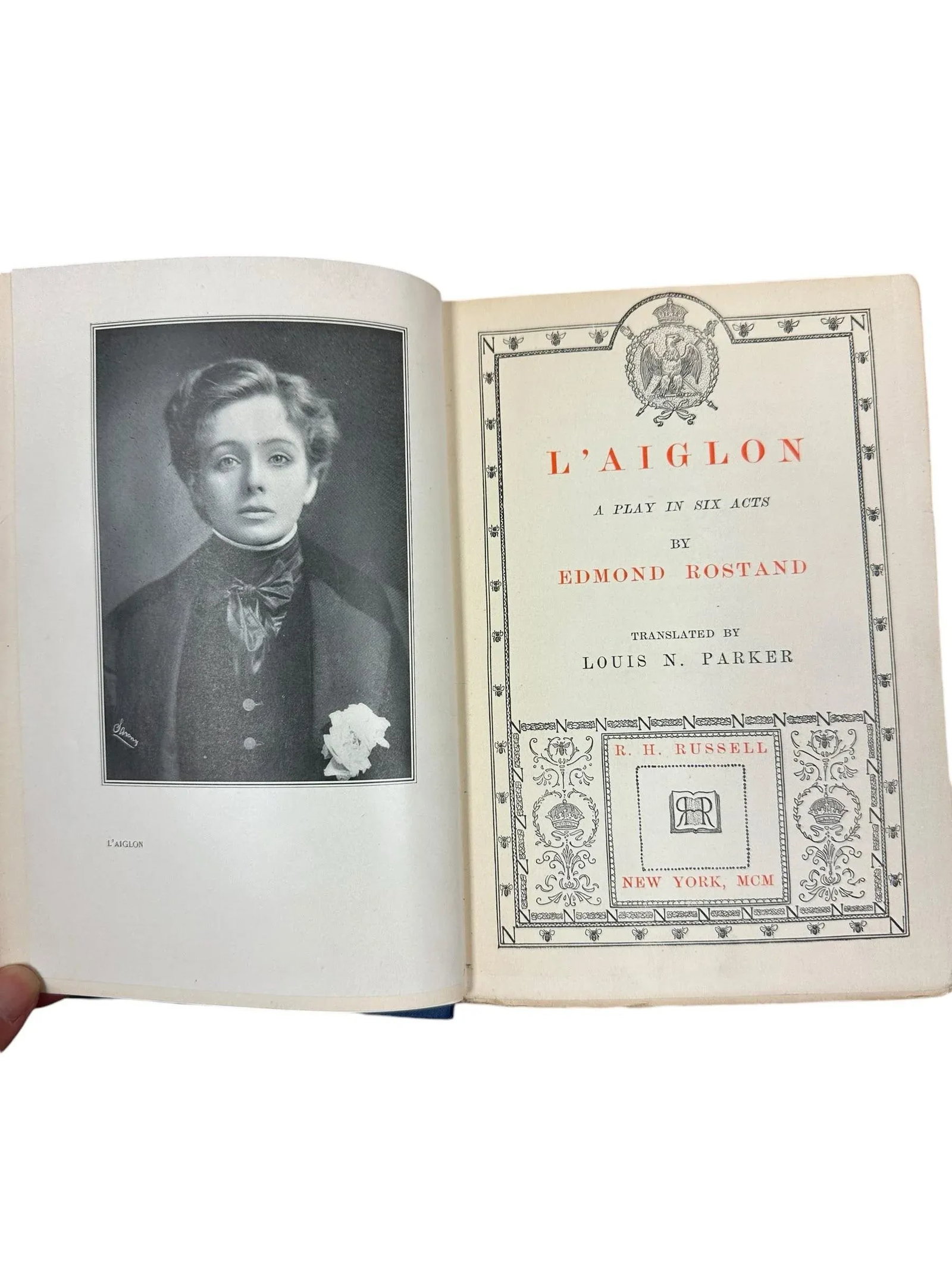 Antique 1900 Hardcover Book L'Aiglon: A Play in Six Acts by Edmond Rostand - 3
