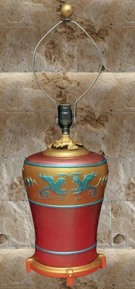 Vintage Griffin Amphora Table Lamp - 2