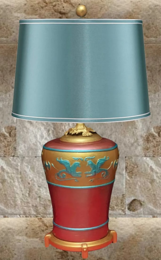 Vintage Griffin Amphora Table Lamp - 4