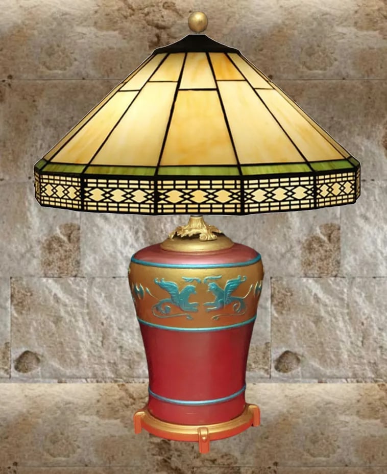 Vintage Griffin Amphora Table Lamp - 6