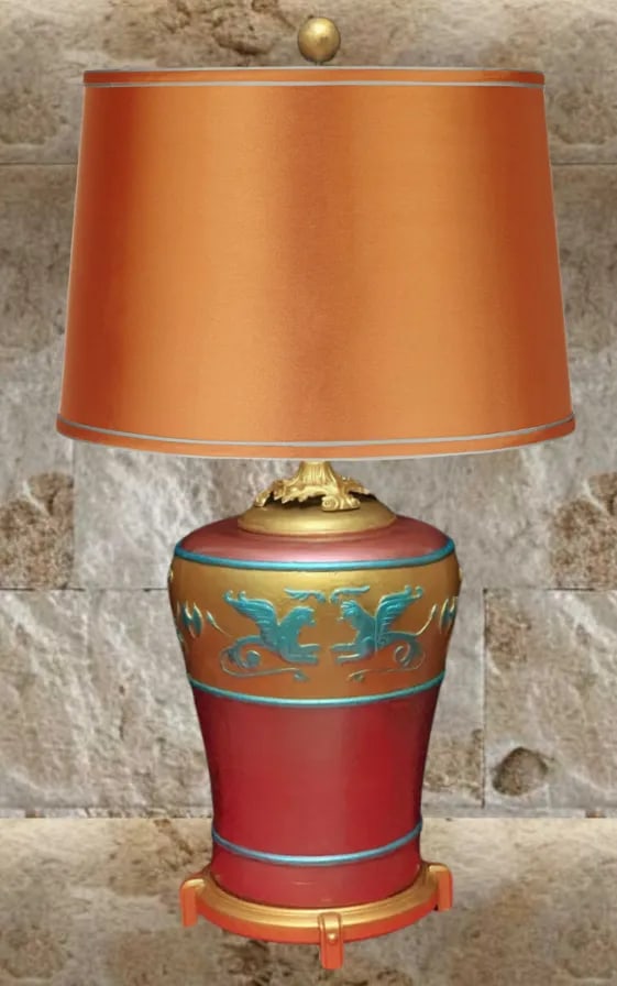 Vintage Griffin Amphora Table Lamp - 8
