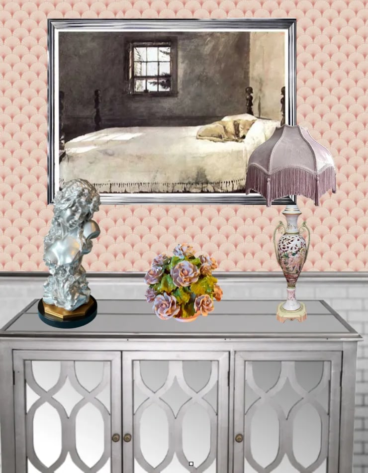 Vintage Capodimonte Porcelain Table Lamp: Cherubs and Maidens - 11