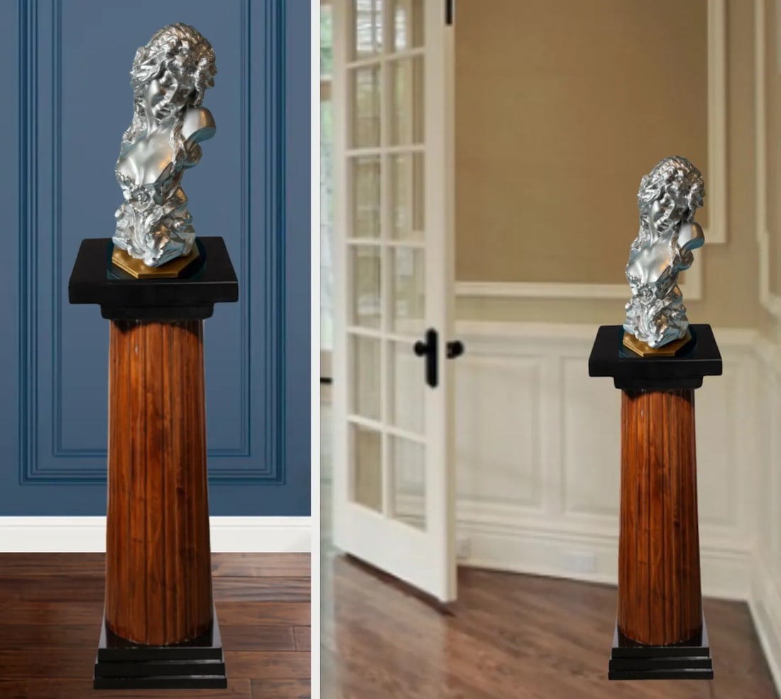 Vintage Bust of a Lady With Poppy Flowers: Madchen Fleur De Pavot - 9