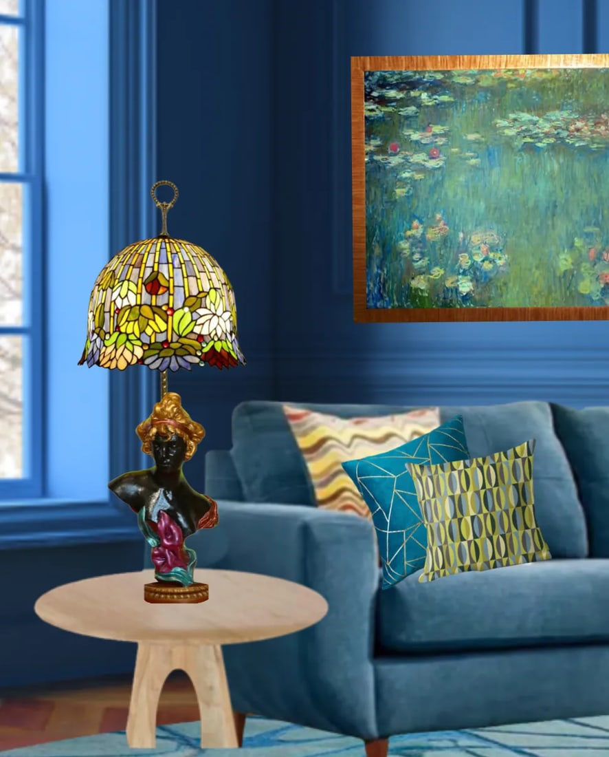 MId Century Lady Callalily Bust Sculpture Table Lamp - 12