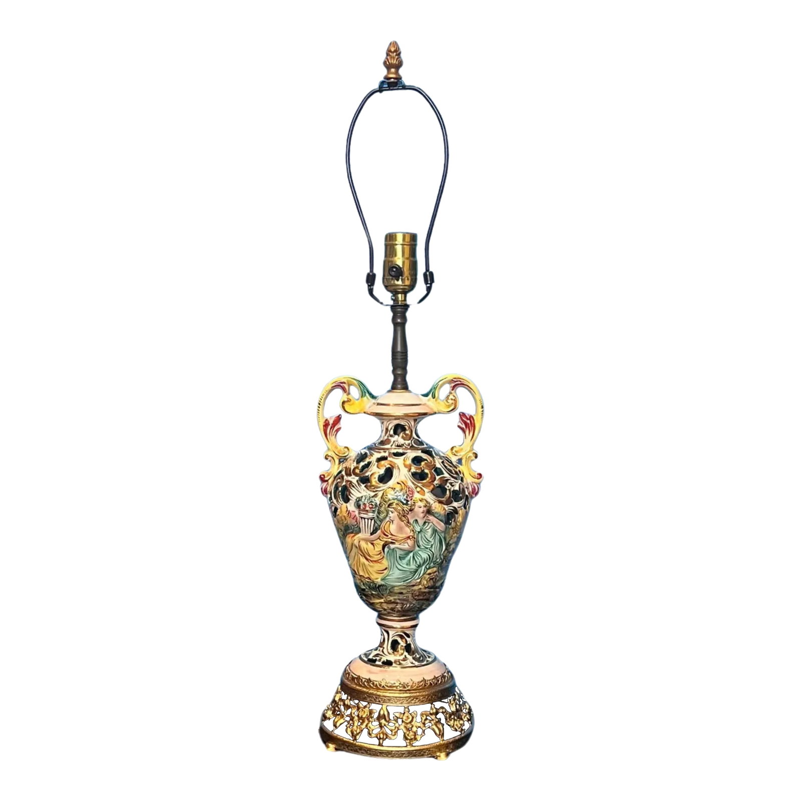 Capodimonte Porcelain Table Lamp: Garden Celebration With Mead (1 of 12)