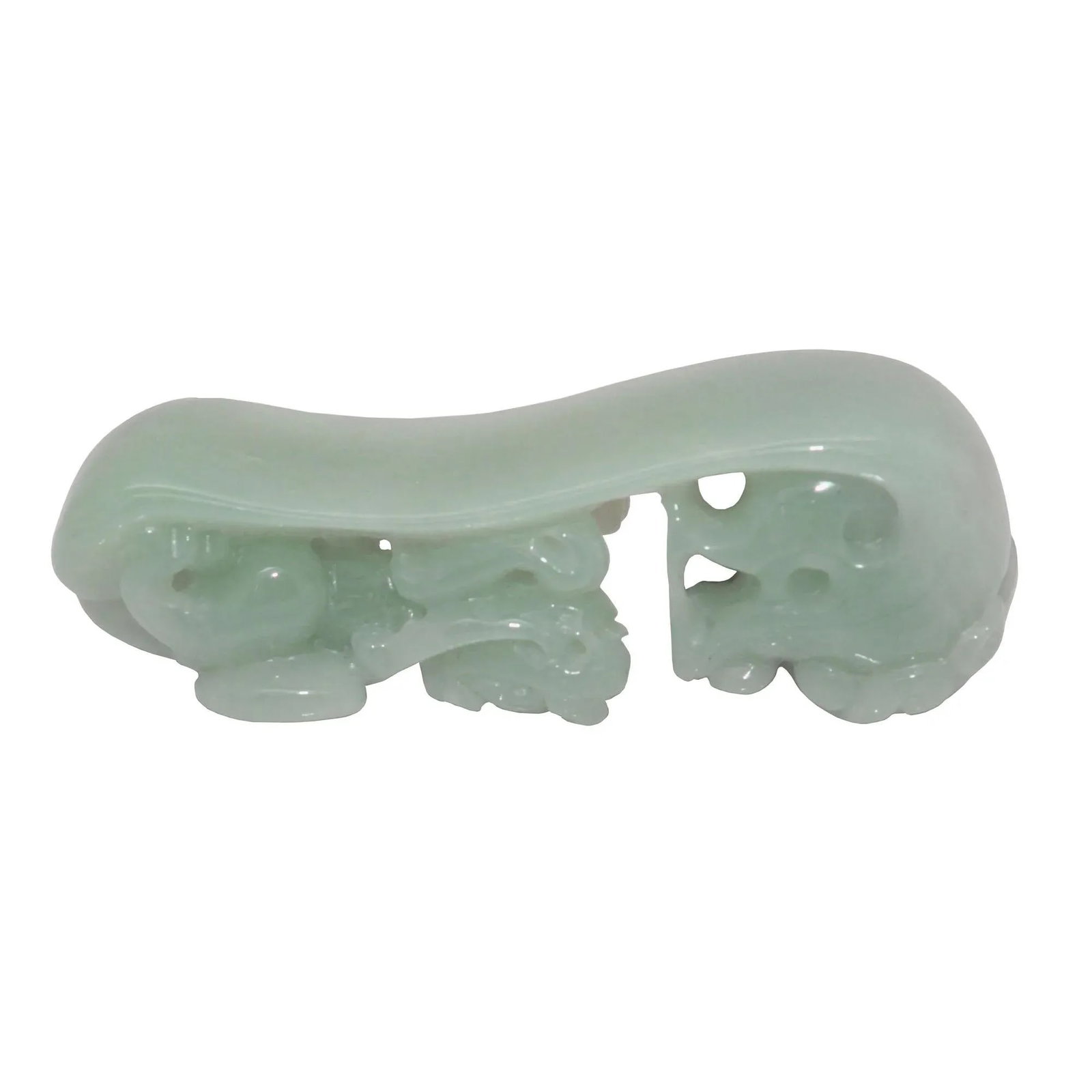 Chinese Jade Tabletop Figure With Zodiac Dragon and Pixie on Luyi Platform - 5
