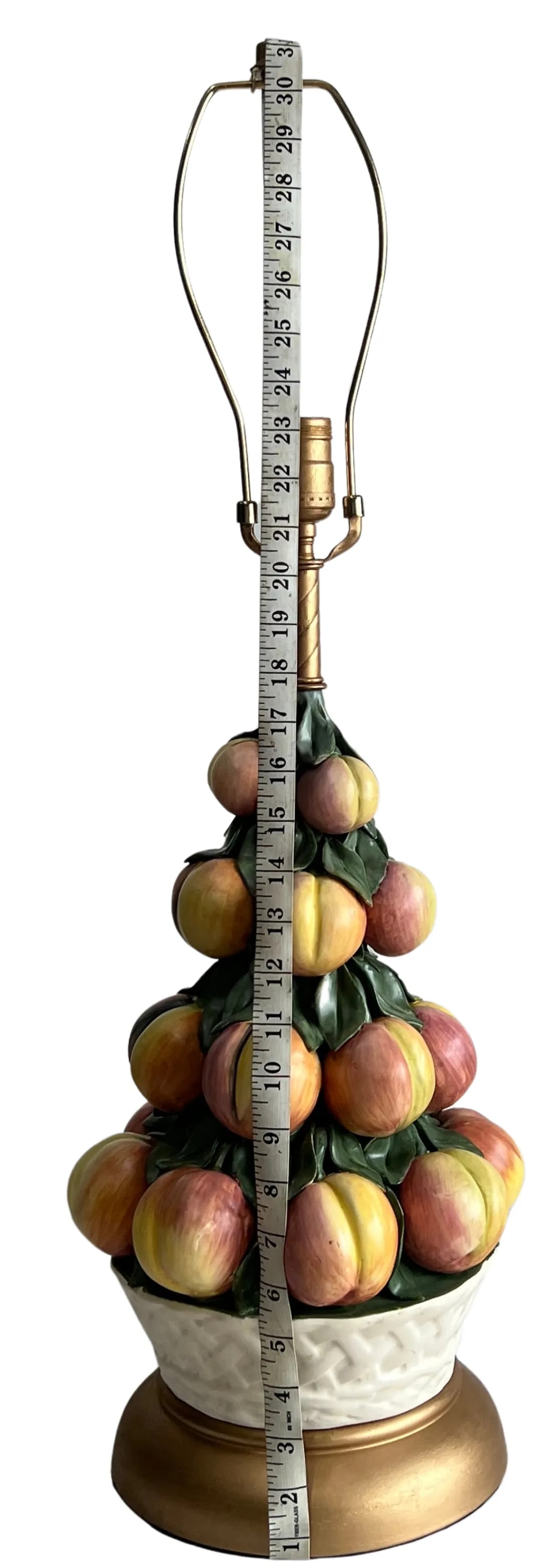 Capodimonte Porcelain Peach Topiary Table Lamp - 12