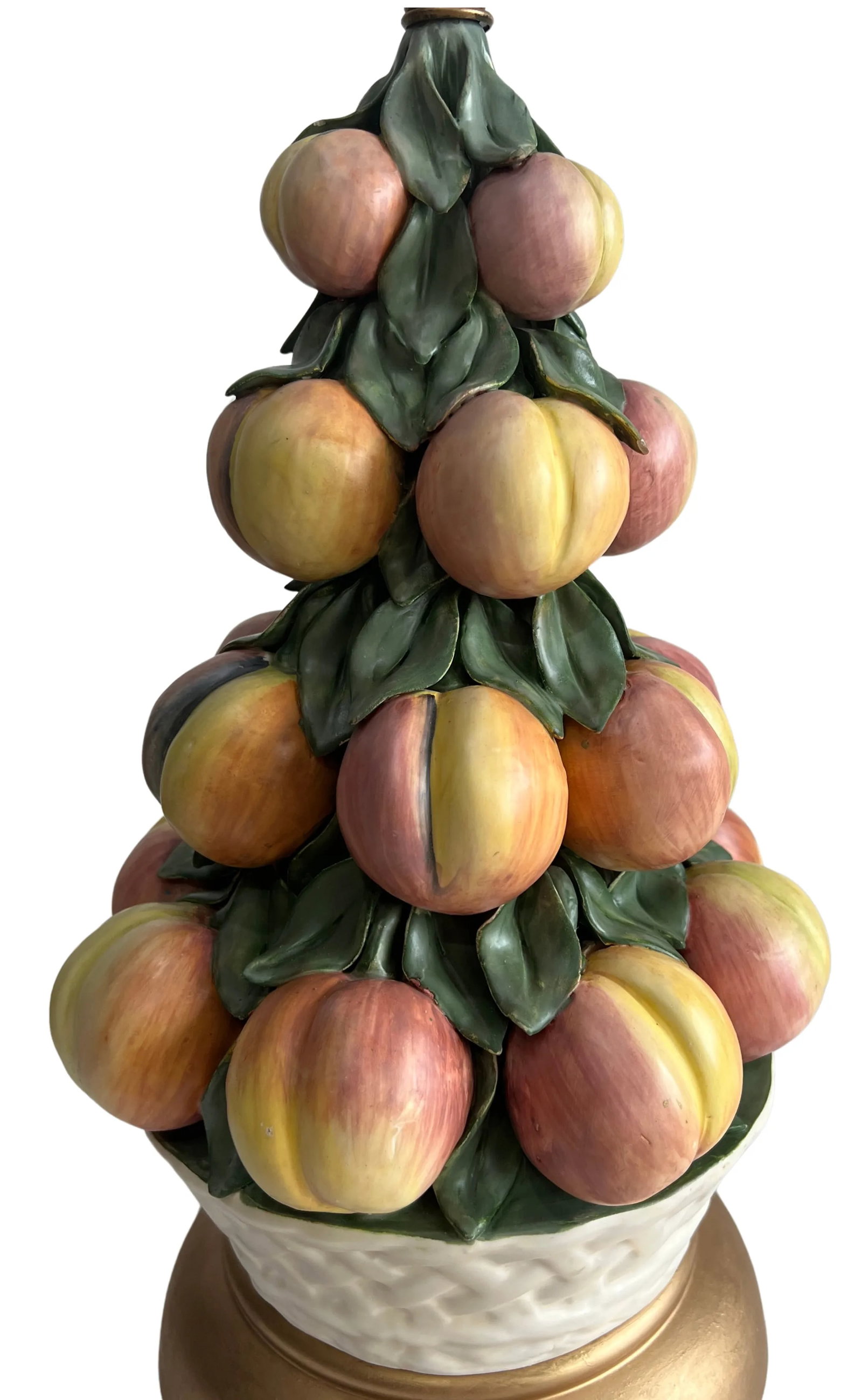 Capodimonte Porcelain Peach Topiary Table Lamp - 6