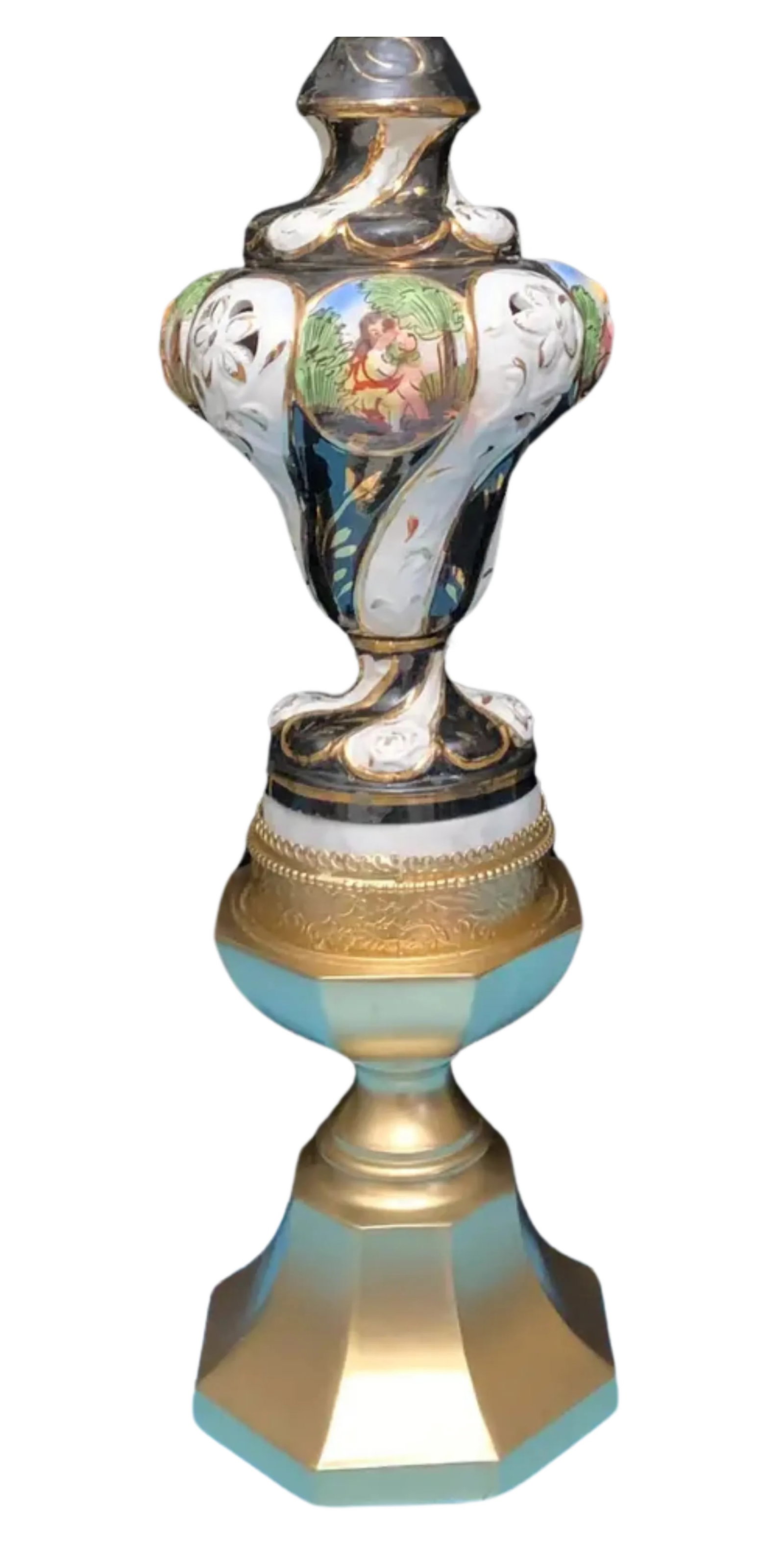 Capodimonte Porcelain Cherub Table Lamp - 7