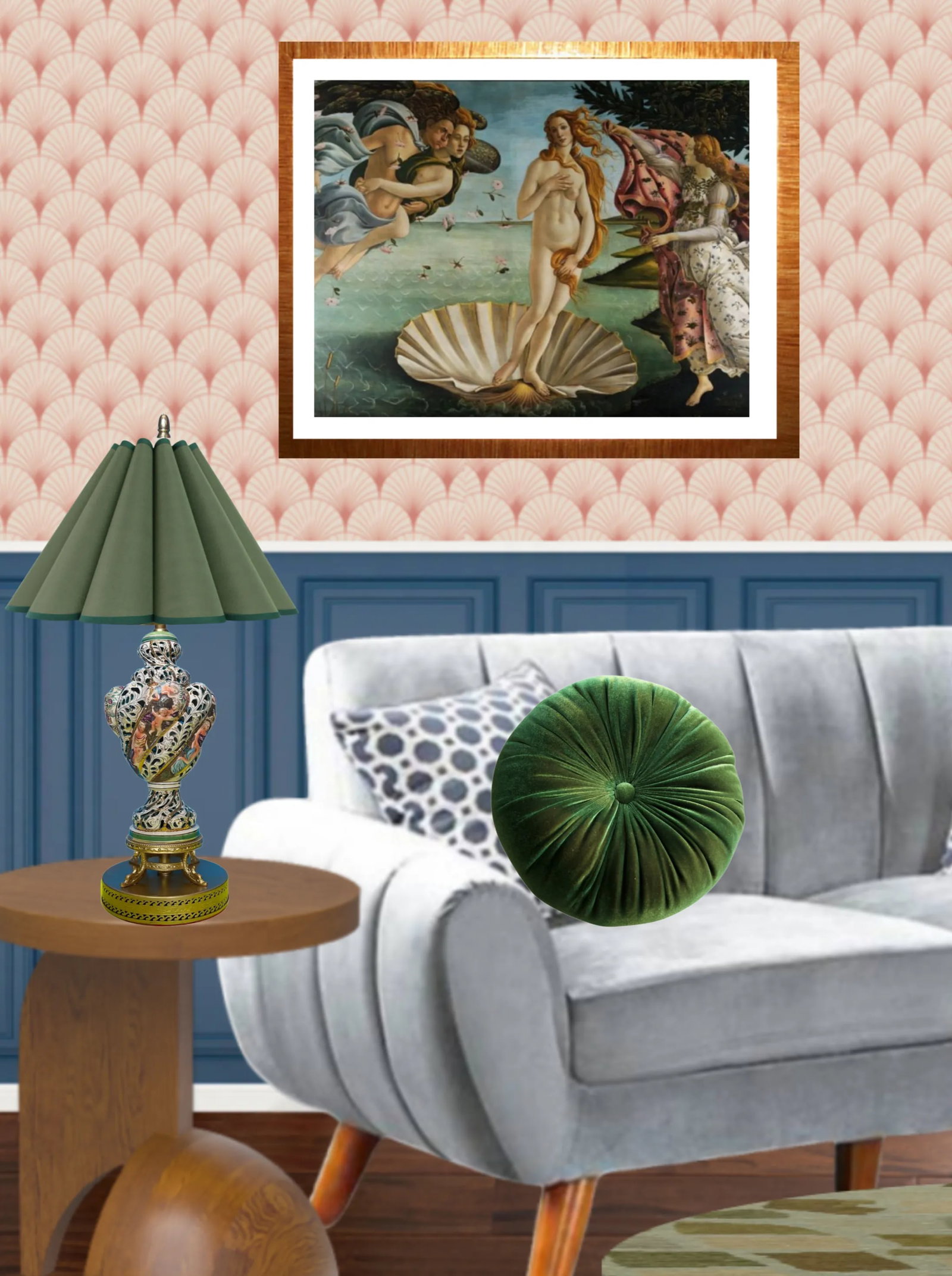 Mid-Century Capodimonte Pierced Porcelain Cherub Table Lamp - 10