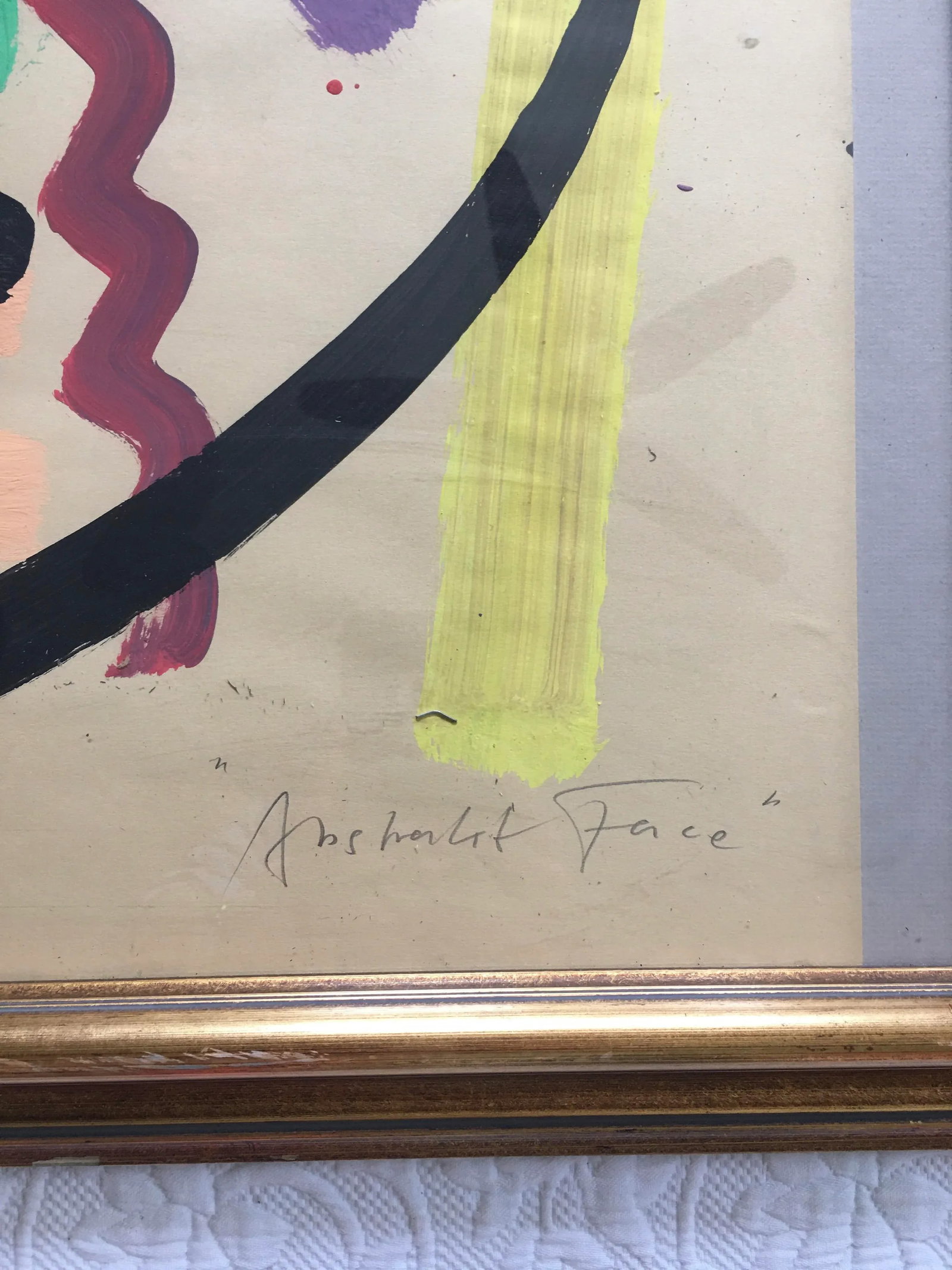 Abstract Face Titled Painting by Peter Keil, 1972 - 4