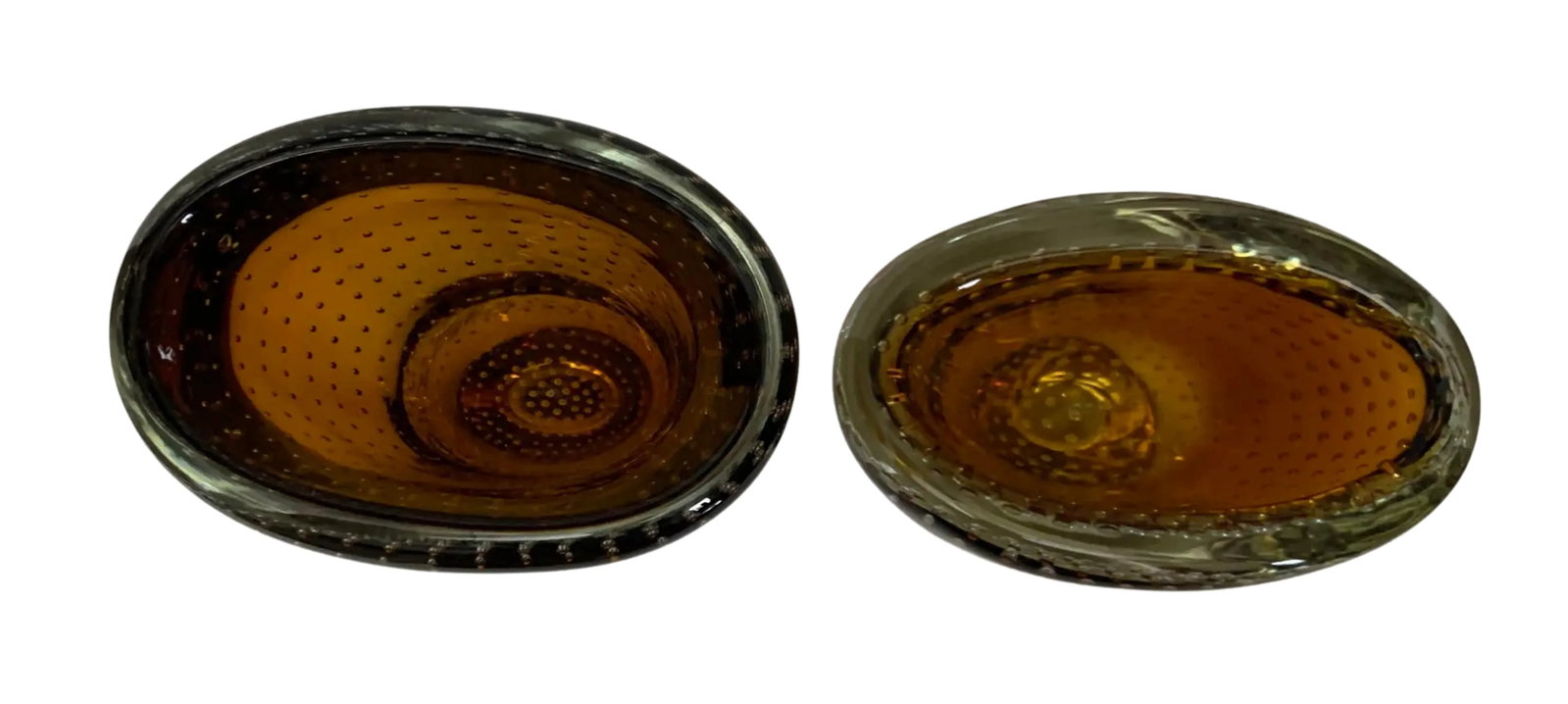Murano Art Glass Sommerso Bullicante Amber Vases - a Pair - 12