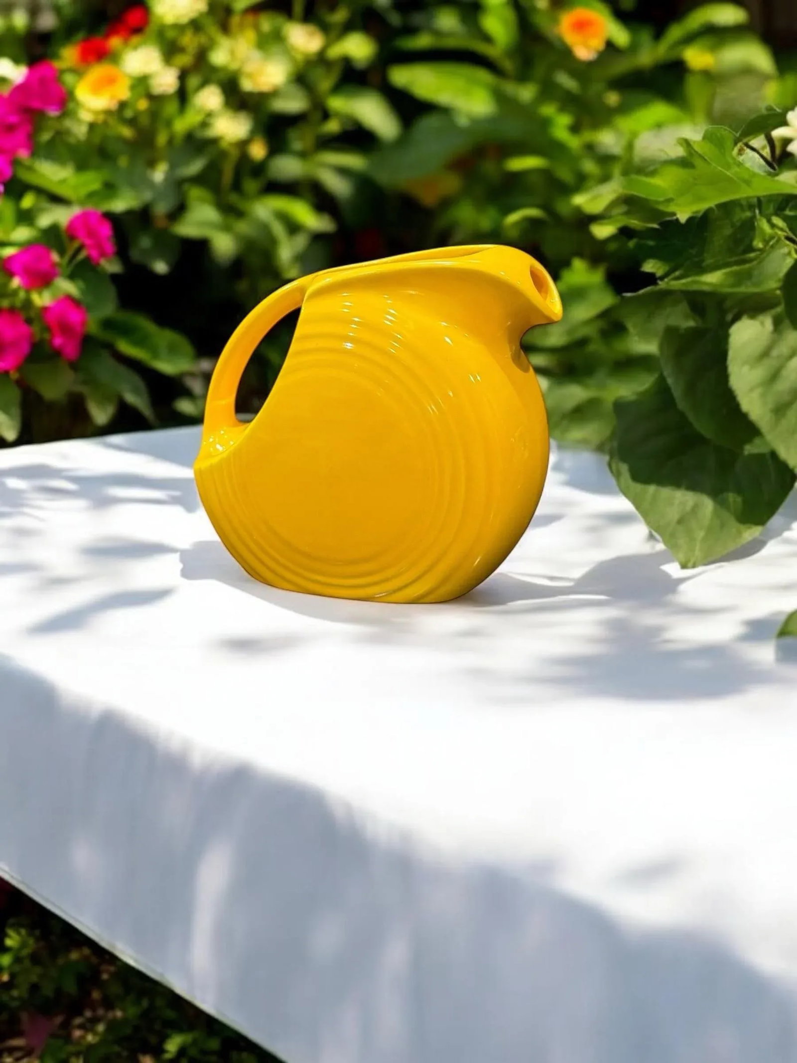 1940 Fiesta Yellow Disc Juice Pitcher - 2