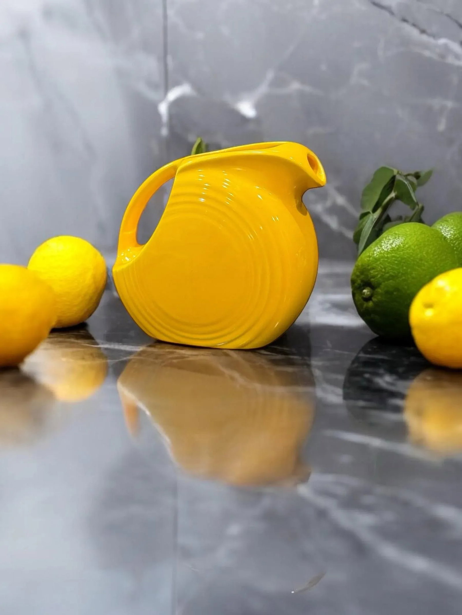 1940 Fiesta Yellow Disc Juice Pitcher - 8