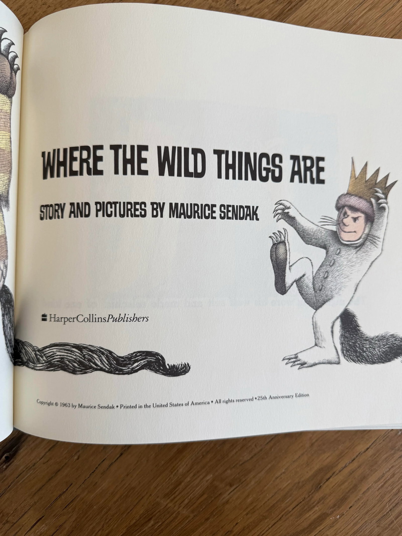 1988 Maurice Sendak Hardcover Children's Book Where the Wild Things Are 25th Anniversary Edition - 3