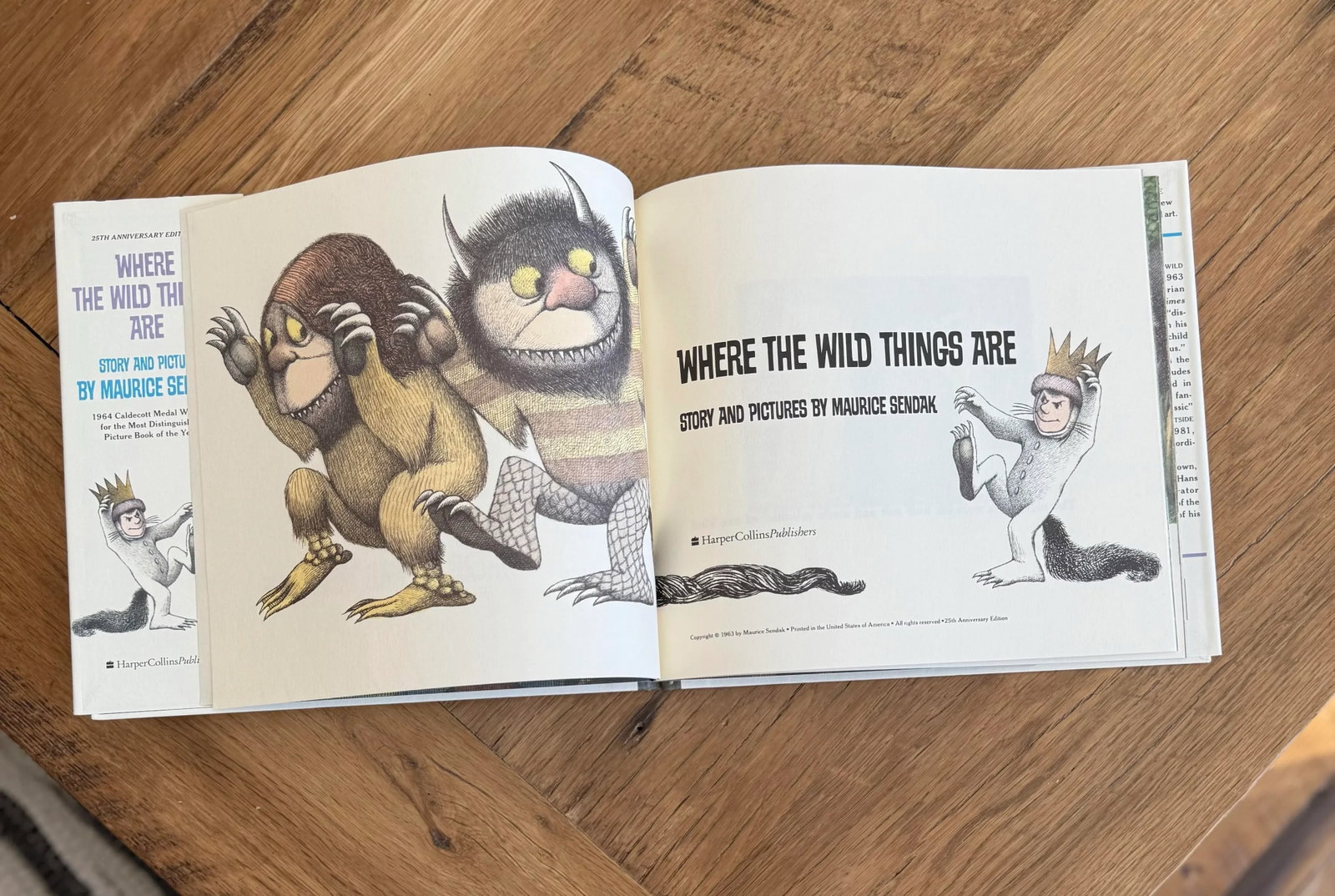 1988 Maurice Sendak Hardcover Children's Book Where the Wild Things Are 25th Anniversary Edition - 9