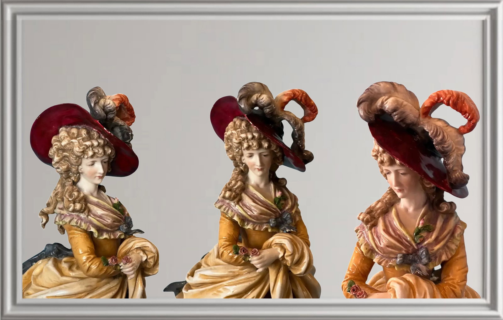 Antique German Figural Lady Porcelain Table Lamp - 5