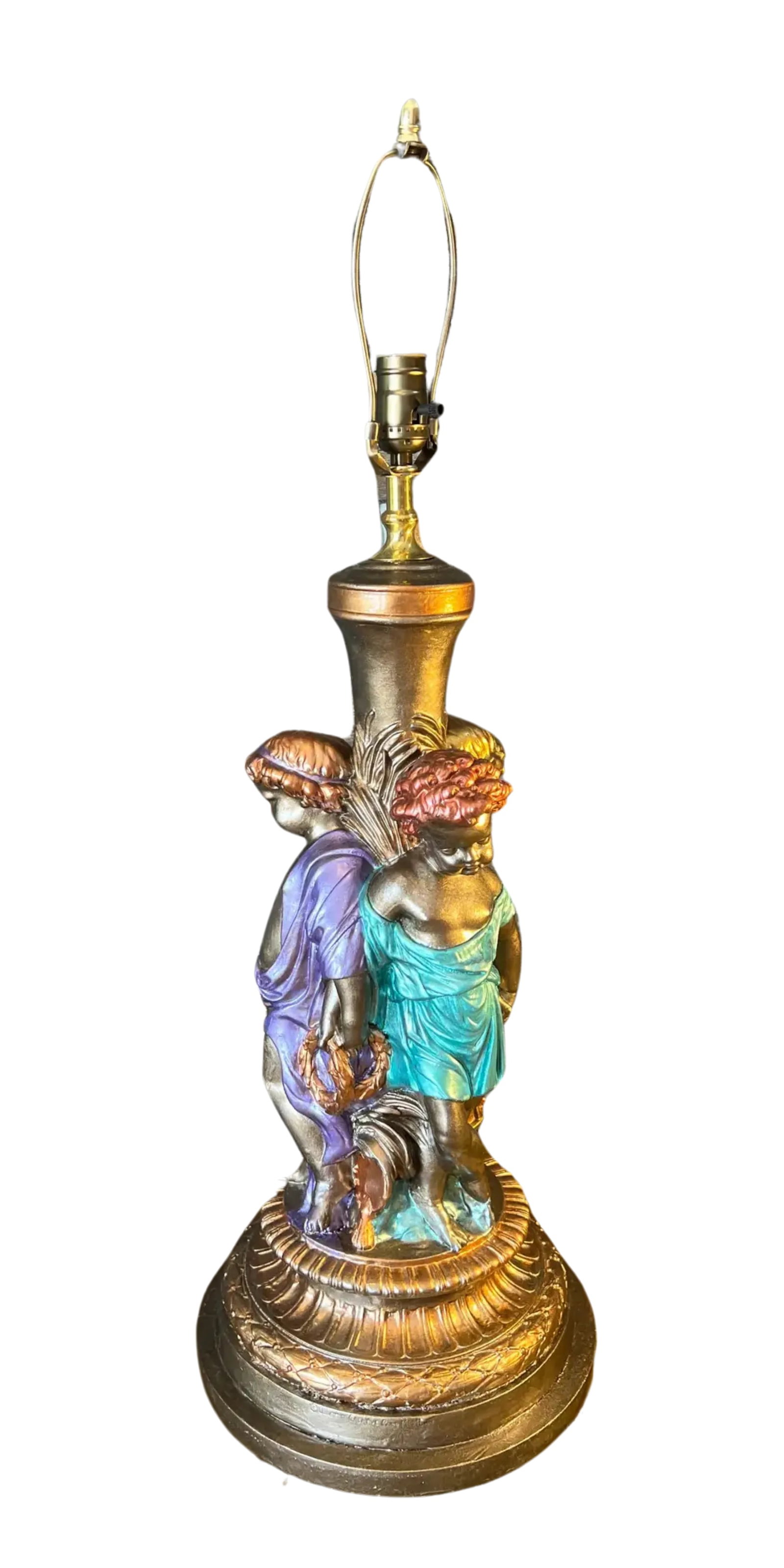 Mid-Century Trio of Cherubs Table Lamp - 3