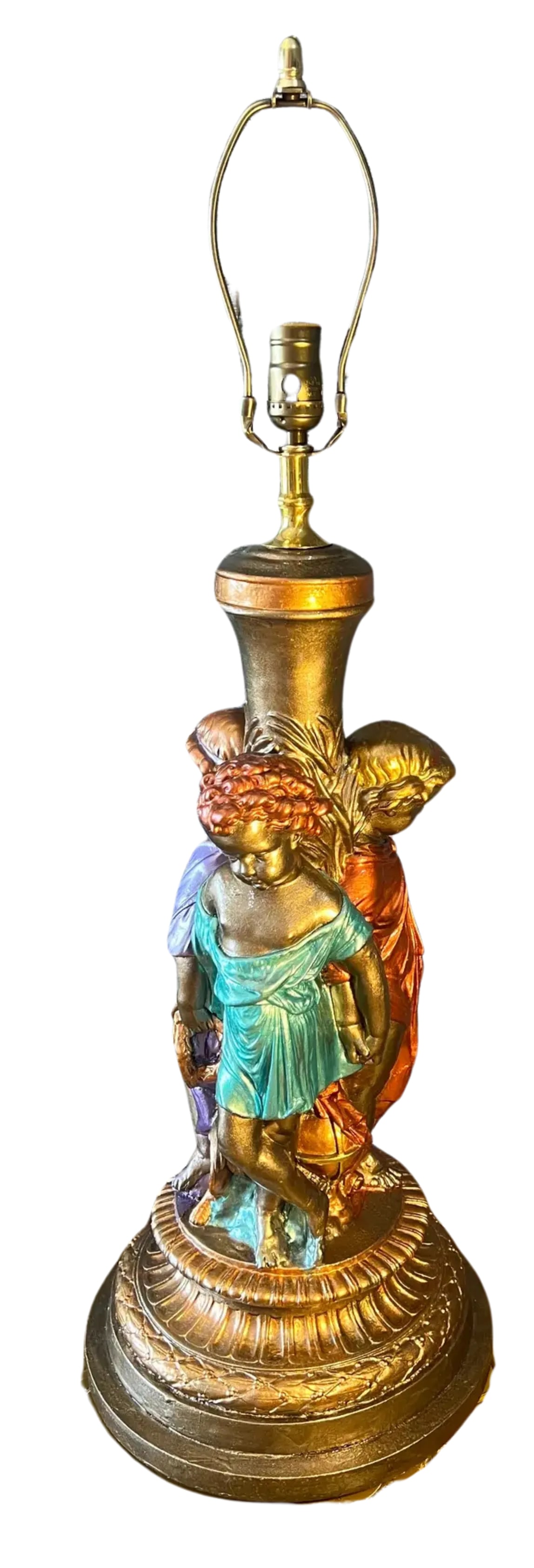 Mid-Century Trio of Cherubs Table Lamp - 5