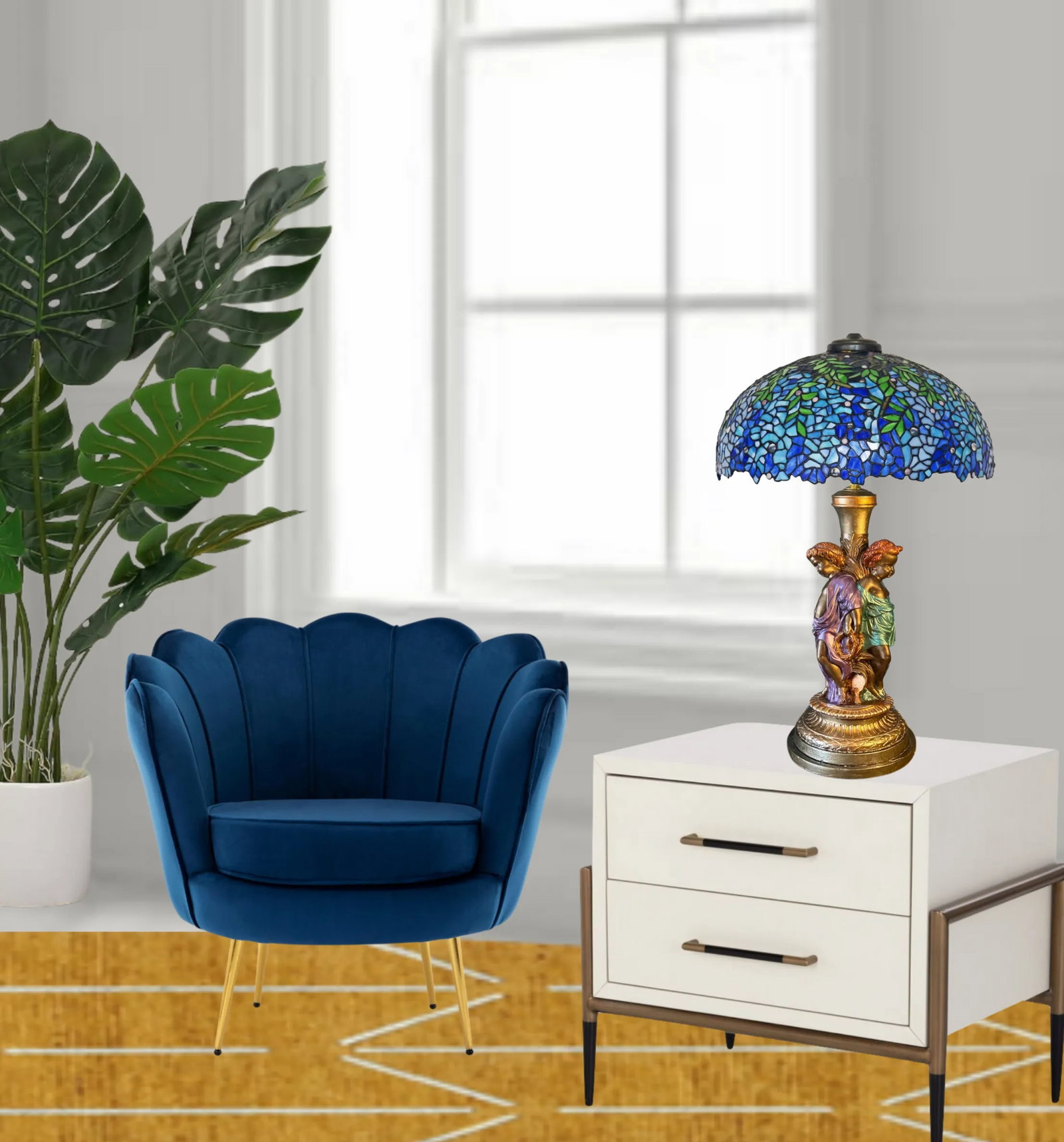 Mid-Century Trio of Cherubs Table Lamp - 6