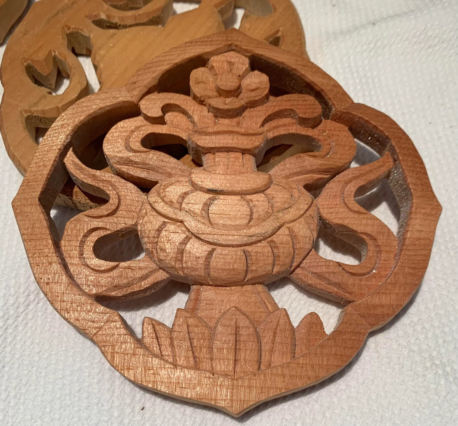 Mid 20th Century Wood Trivets- Set of 8 - 10