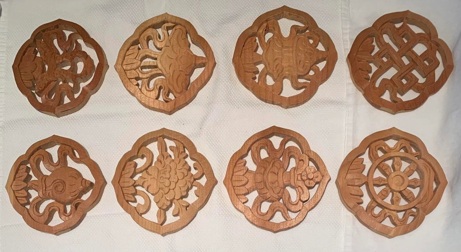 Mid 20th Century Wood Trivets- Set of 8 - 2