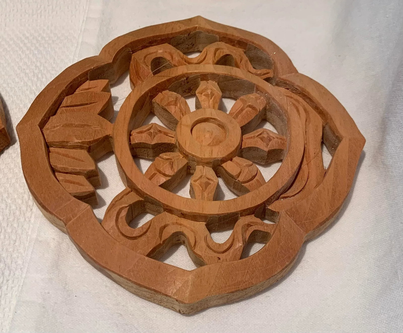 Mid 20th Century Wood Trivets- Set of 8 - 4