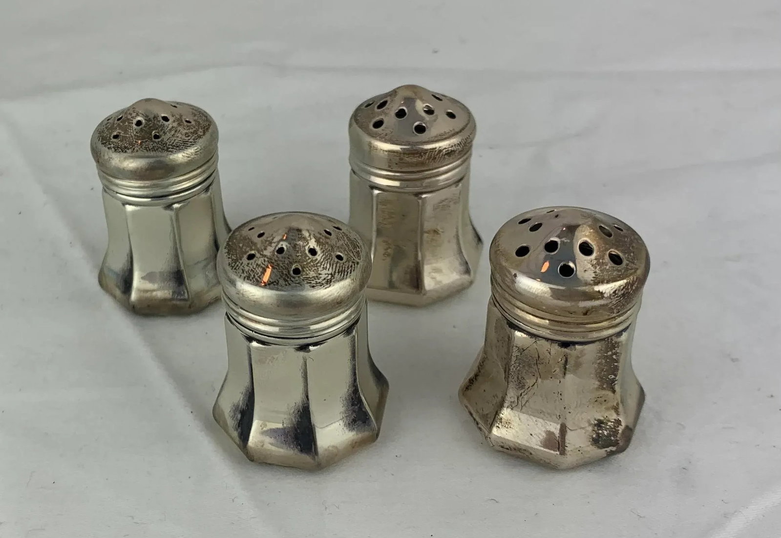 Vintage Cartier Sterling Silver Salt and Pepper Shakers- Set of 4 - 10