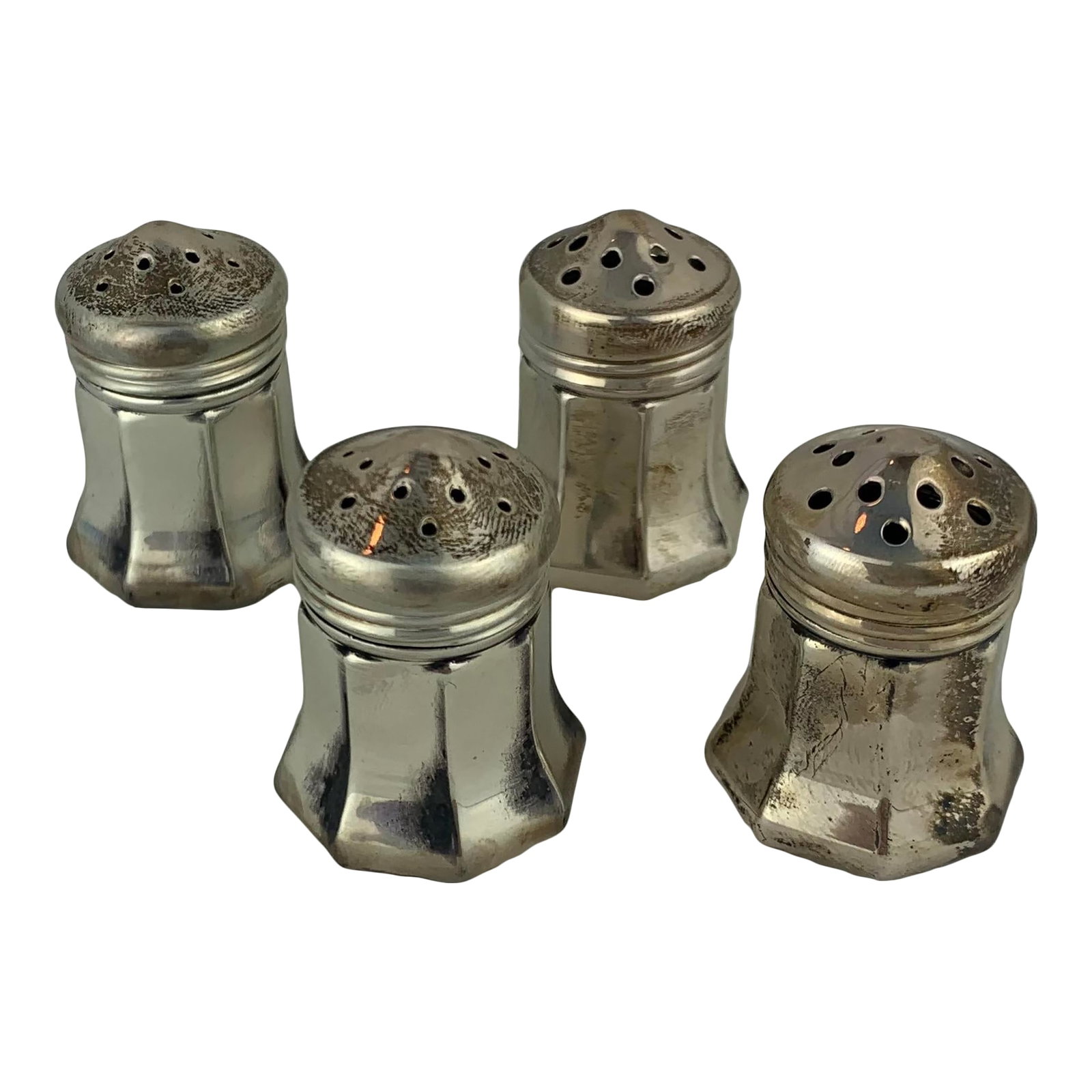 Vintage Cartier Sterling Silver Salt and Pepper Shakers- Set of 4 (1 of 10)