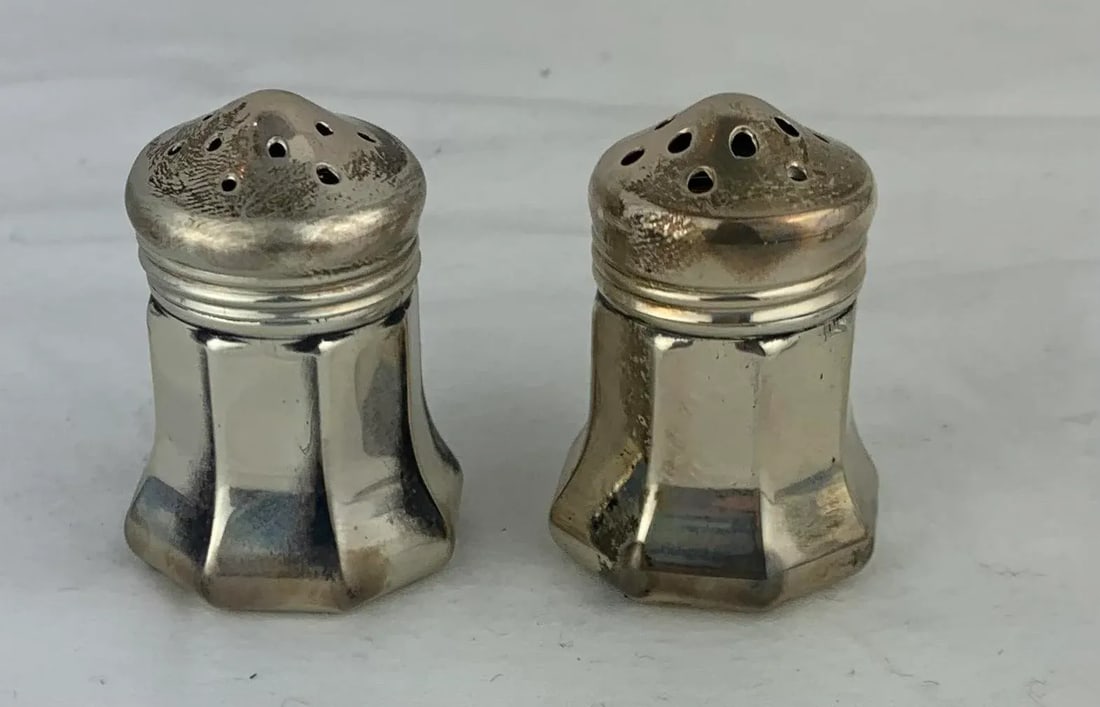 Vintage Cartier Sterling Silver Salt and Pepper Shakers- Set of 4 - 2