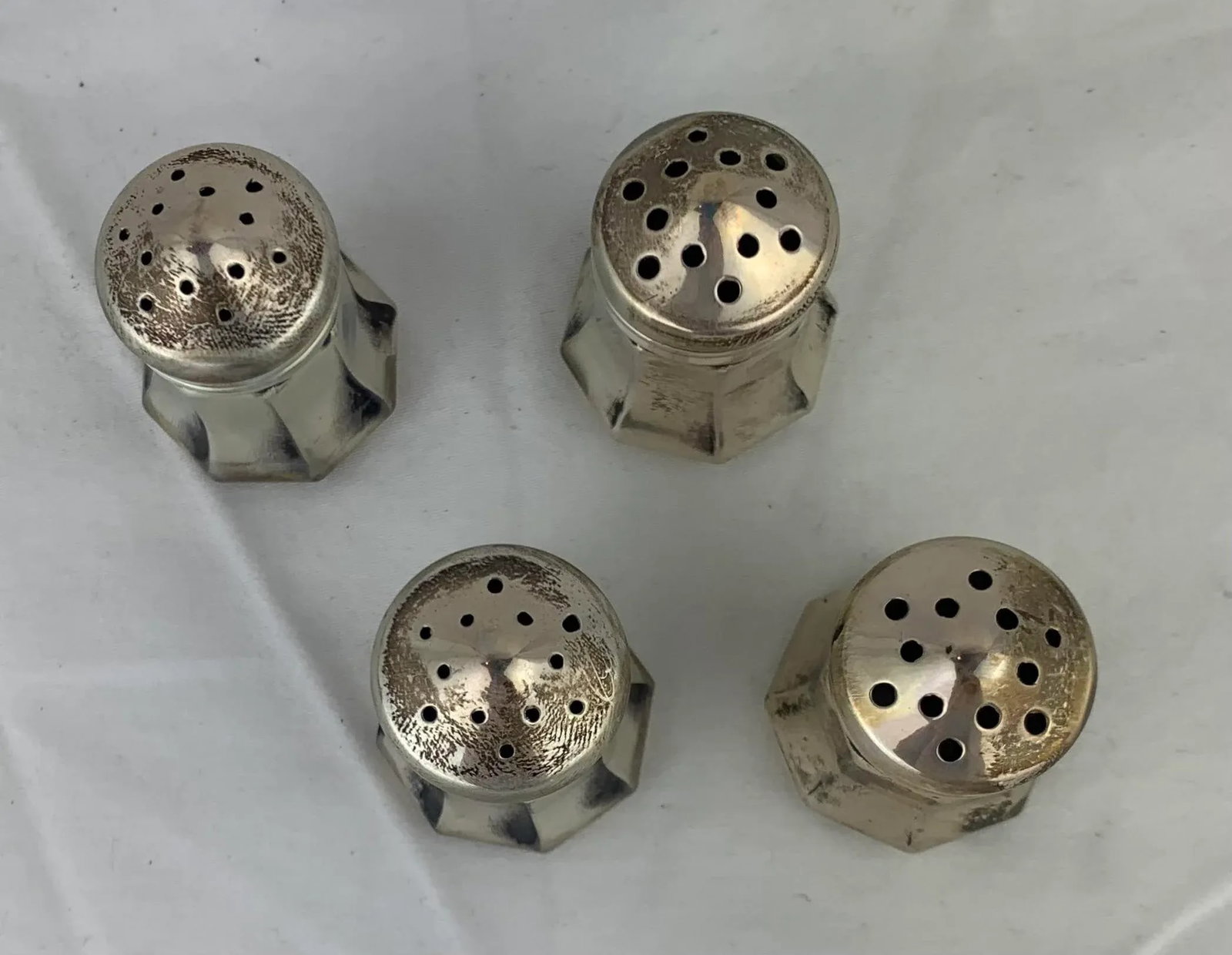 Vintage Cartier Sterling Silver Salt and Pepper Shakers- Set of 4 - 9