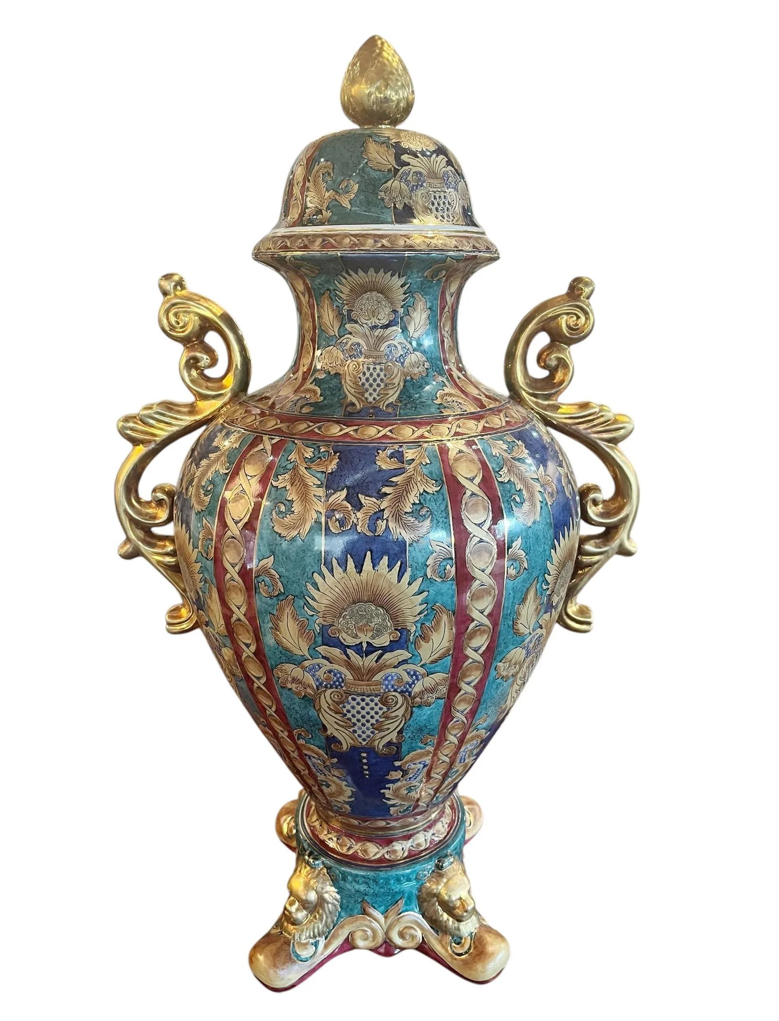 Oriental Accents Very Large Lidded Vases - A Pair - 3