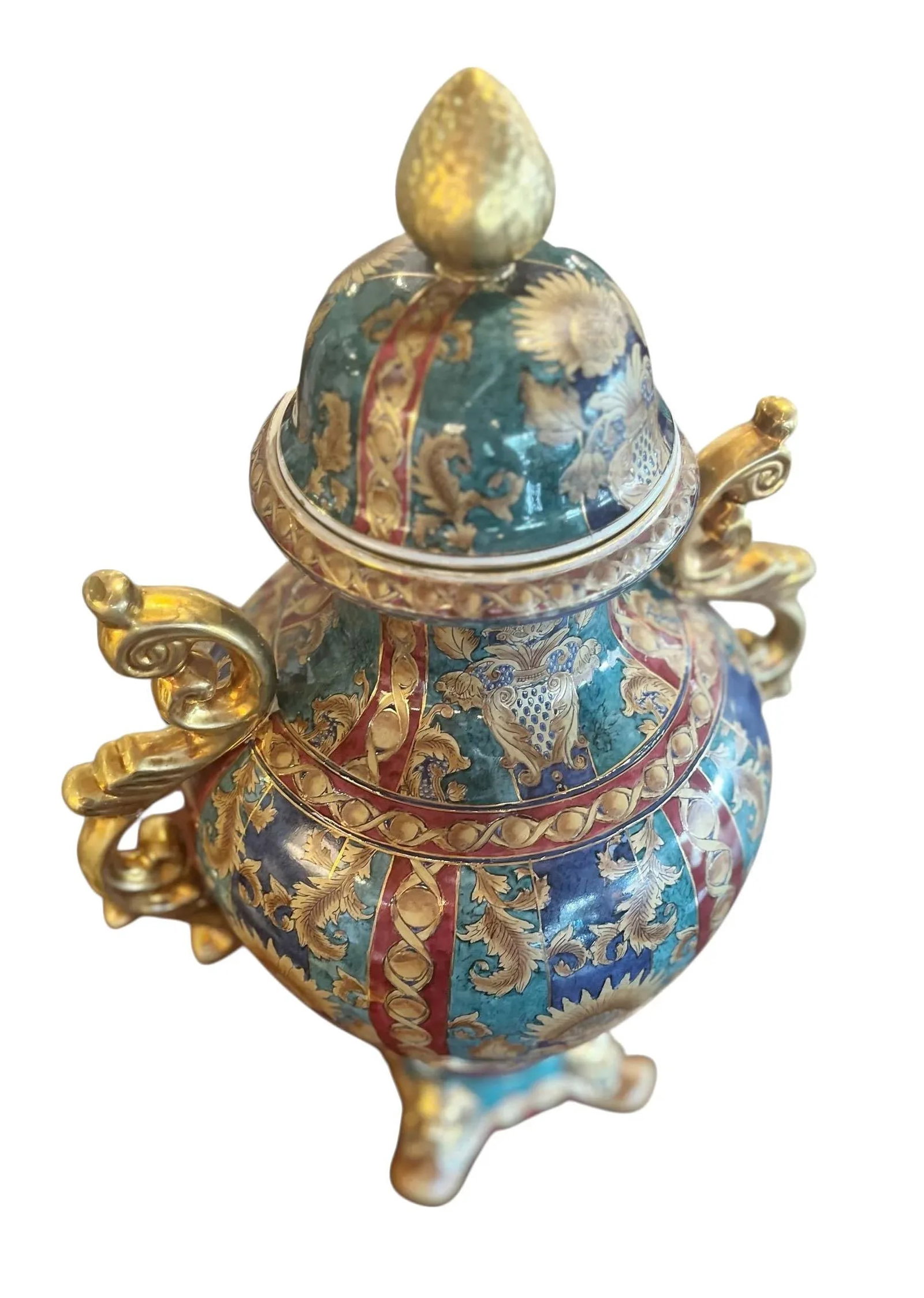 Oriental Accents Very Large Lidded Vases - A Pair - 4