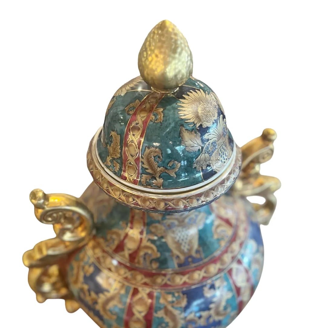 Oriental Accents Very Large Lidded Vases - A Pair - 5