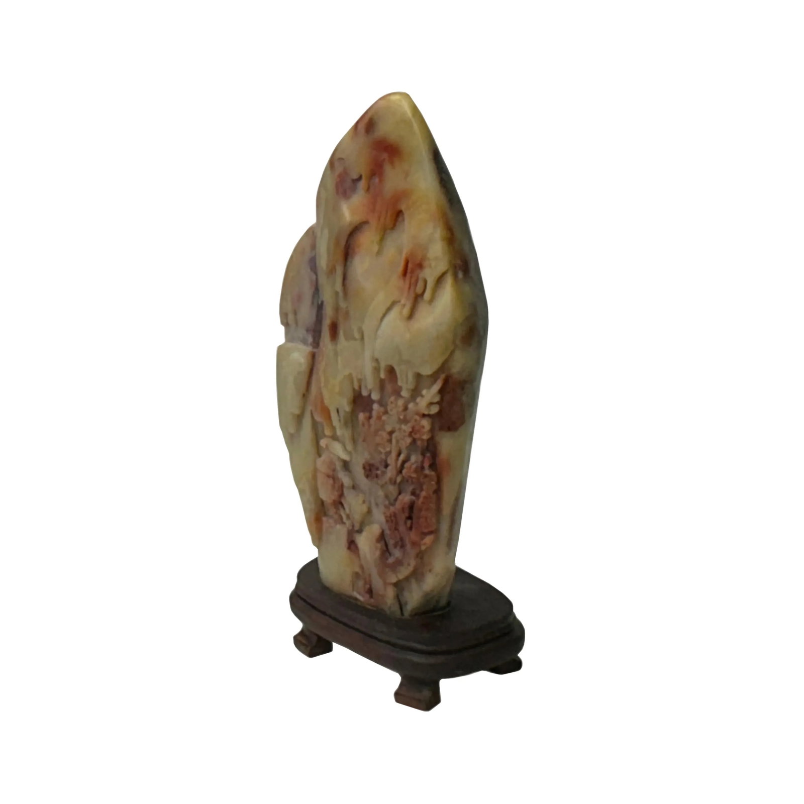 Chinese Shou Shan Stone Carved Tree Scenery Display Figure - 2