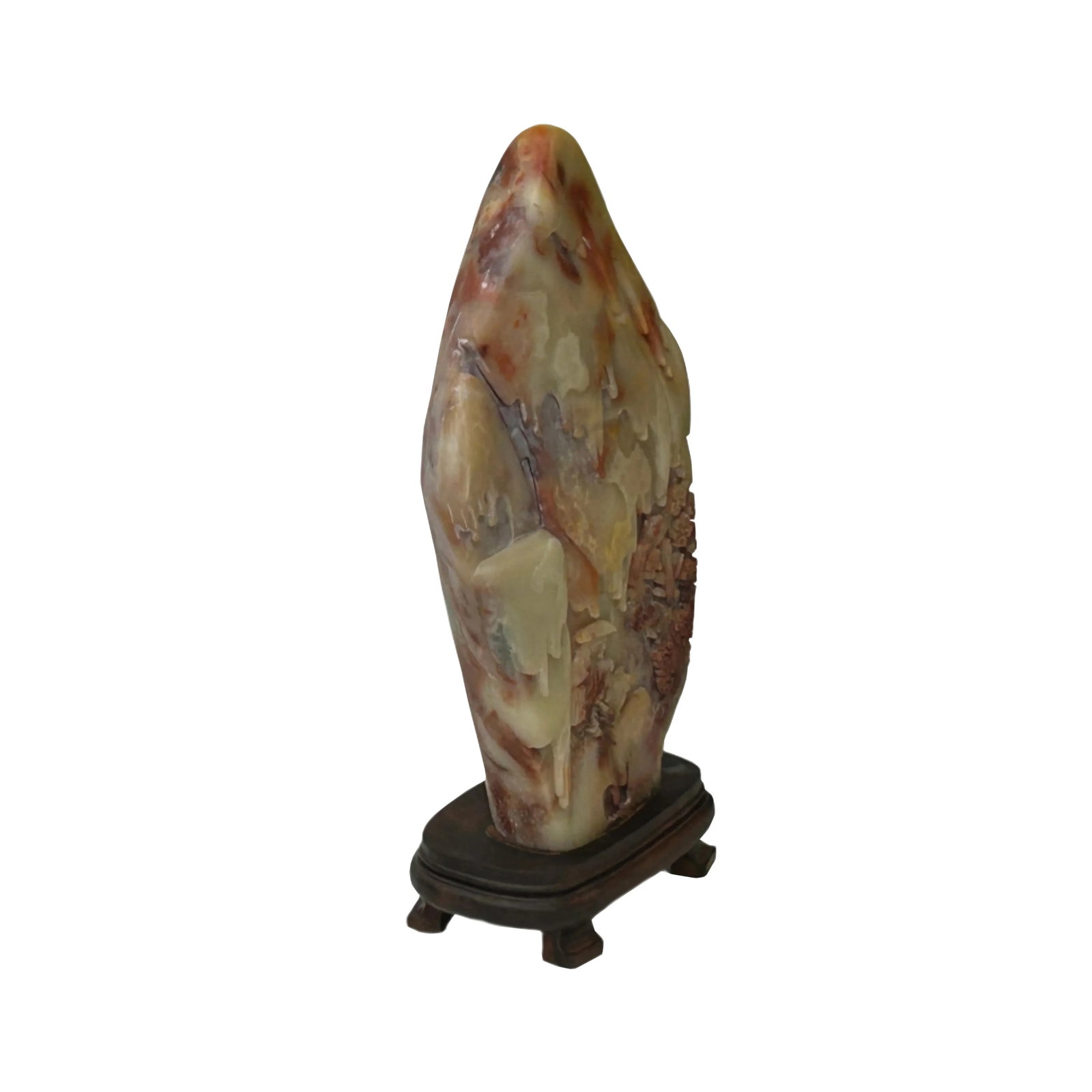 Chinese Shou Shan Stone Carved Tree Scenery Display Figure - 5