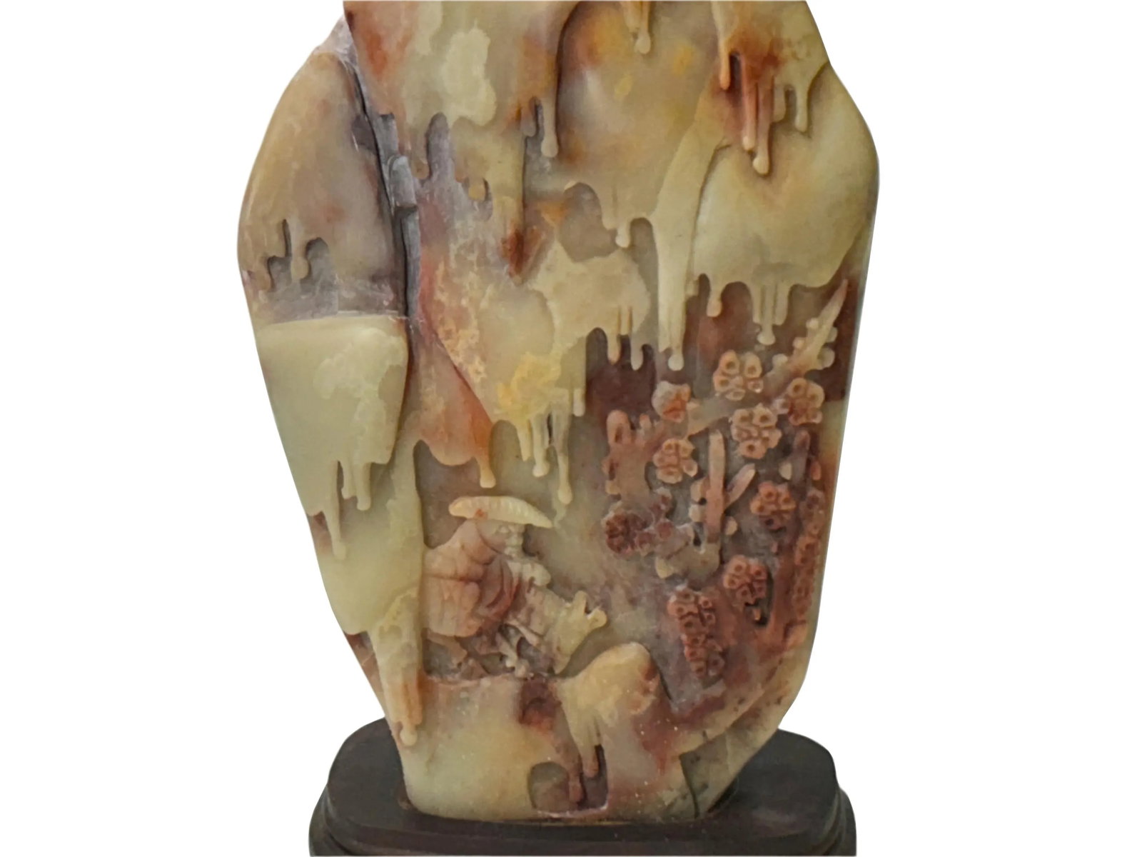 Chinese Shou Shan Stone Carved Tree Scenery Display Figure - 8